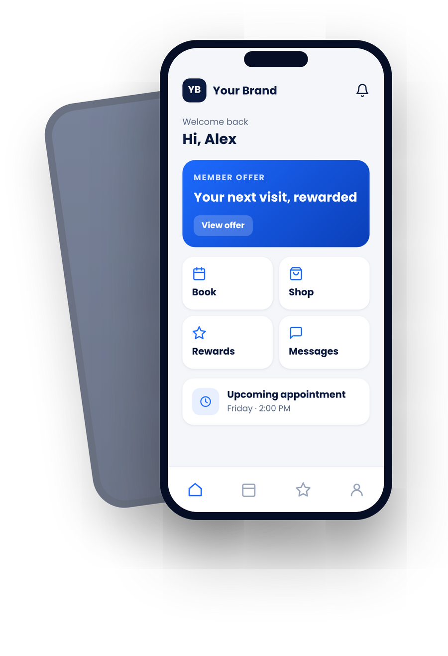 Concept branding business app on a smartphone